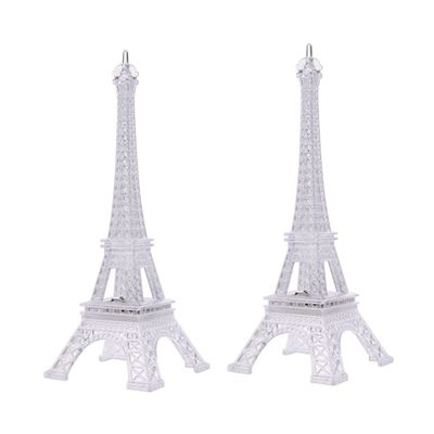 HOLIDYOYO 2pcs Eiffel Tower Led Night Light Color Changing Night Lamp for Bedroom Home Decor Romantic Gift