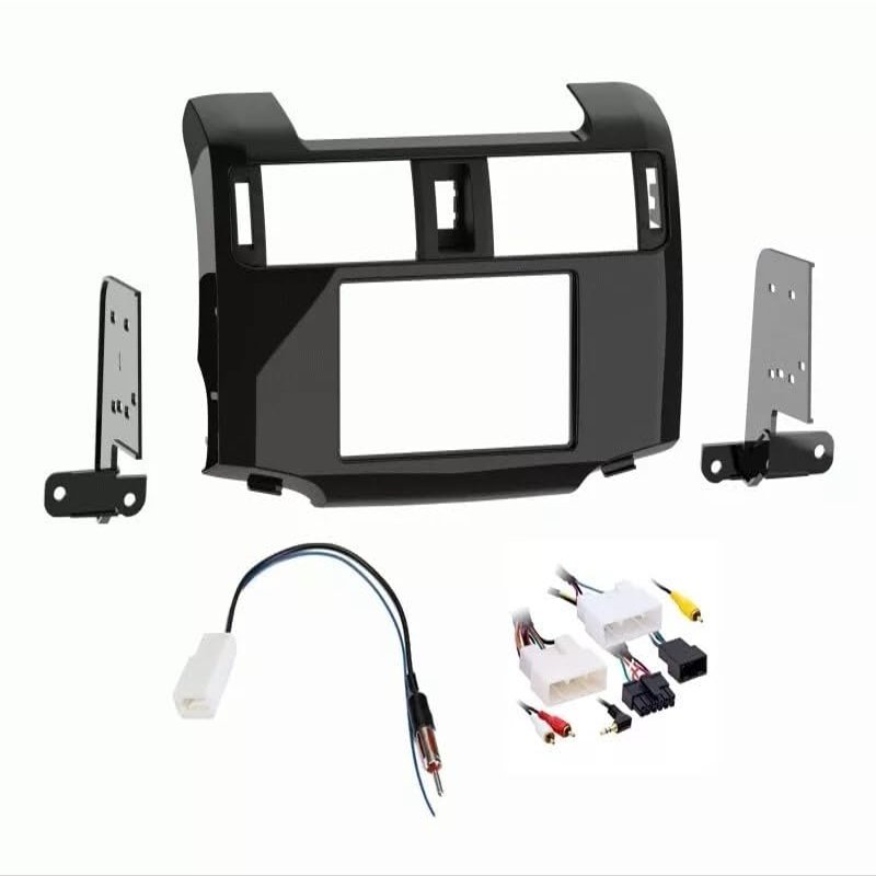 Car Stereo Kit for 2020-2023 Toyota 4 Runner, Single & Double Din, Charcoal, Wire Harness, Antenna Adapter for Non Factory Amplied or JBL