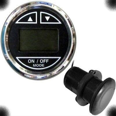 NEXDYNAMI 13795 Chesapeake Black SS Depth Sounder with Thru-Hull Transducer Compatible with/Replacement for Faria Beede 13795