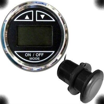 NEXDYNAMI 13795 Chesapeake Black SS Depth Sounder with Thru-Hull Transducer Compatible with/Replacement for Faria Beede 13795