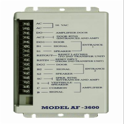 Alpha Communications AF-3600 Dual Entrance Adapter; Surface Mount Plastic; Used with The AF-1000 Apartment Amplifier Only for 2nd Entry; Power Requirements: 16VAC; Audio Intercom