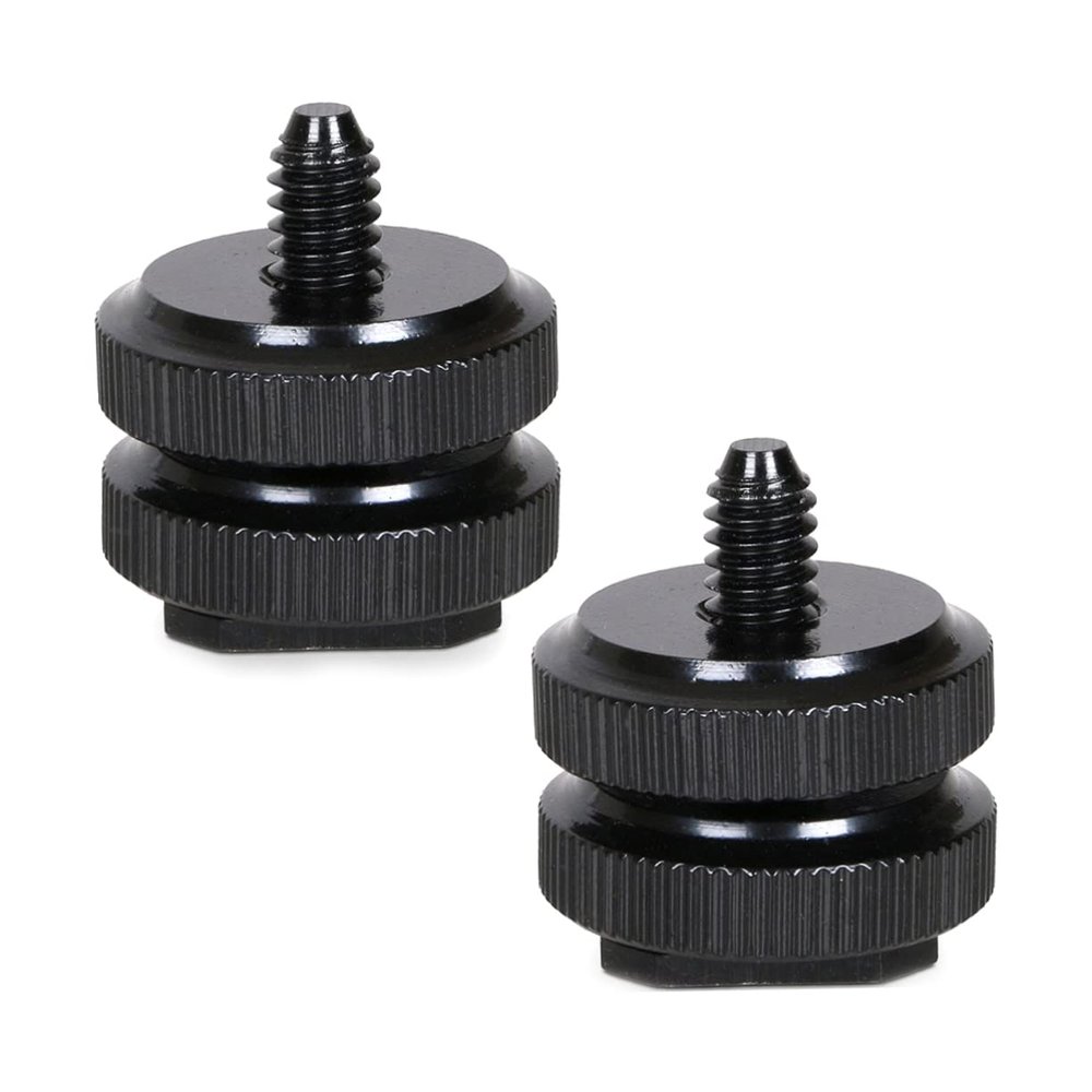 MERRYHAPY 4pcs Tripod Screw Adapter with Hot Shoe Mount Durable Double Layer Camera Accessory for DSLR Camcorder and Flash Units Easy Installation Locking Nuts