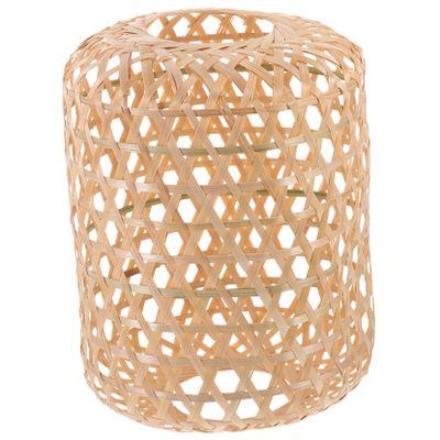 Mikinona Handwoven Bamboo Lamp Shade Rustic Pendant Light Cover for Home Hotel Restaurant Lightweight Easy to Install Woven Ceiling Lamp Shade Decorative Lampshade for Room Office