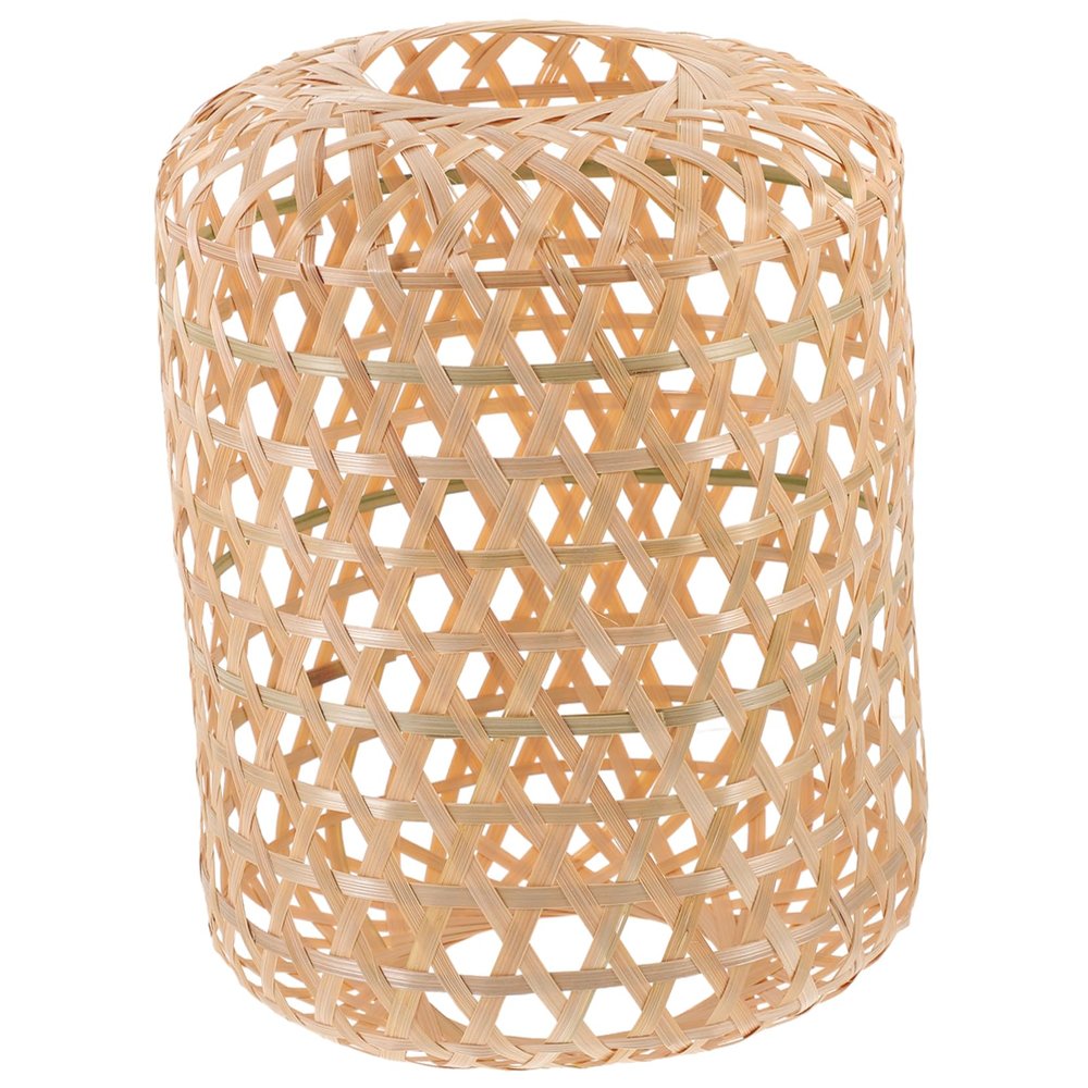 Mikinona Handwoven Bamboo Lamp Shade Rustic Pendant Light Cover for Home Hotel Restaurant Lightweight Easy to Install Woven Ceiling Lamp Shade Decorative Lampshade for Room Office