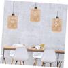 Mikinona Handwoven Bamboo Lamp Shade Rustic Pendant Light Cover for Home Hotel Restaurant Lightweight Easy to Install Woven Ceiling Lamp Shade Decorative Lampshade for Room Office view 3