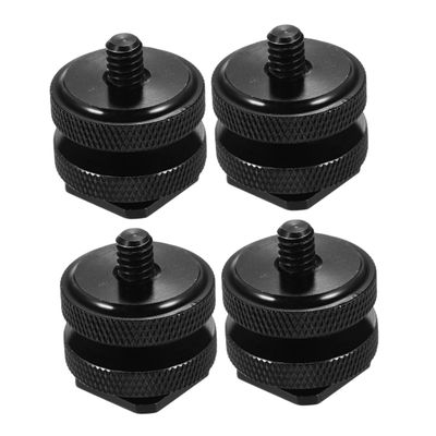 LIFKICH Camera Screw Mount Adapter Kit 1/4 Inch Dual Screw Flash Shoe Mount for Camera Rig