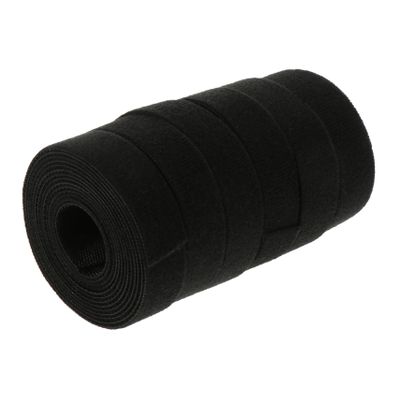 FELTECHELECTR 6rolls Fastening Cable Ties Hook and Cable Straps for Household Organization Reusable for Cords Electronics and More Black