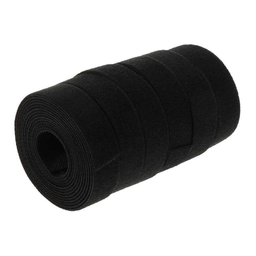 FELTECHELECTR 6rolls Fastening Cable Ties Hook and Cable Straps for Household Organization Reusable for Cords Electronics and More Black