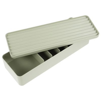 WHAMVOX Plastic Cord Storage Box Lid Compartment Organizer for Desktop Wire Management Capacity Cable Storage for