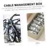 WHAMVOX Plastic Cord Storage Box Lid Compartment Organizer for Desktop Wire Management Capacity Cable Storage for view 3