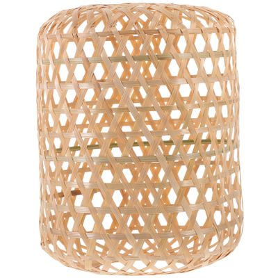 GRIRIW Rustic Bamboo Woven Lampshade Handmade Pendant Light Cover for Ceiling Fixtures Eye Protection Chandelier Shade Lightweight Design for Cozy Atmosphere Easy Installation