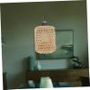 GRIRIW Rustic Bamboo Woven Lampshade Handmade Pendant Light Cover for Ceiling Fixtures Eye Protection Chandelier Shade Lightweight Design for Cozy Atmosphere Easy Installation view 2