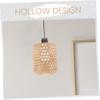 GRIRIW Rustic Bamboo Woven Lampshade Handmade Pendant Light Cover for Ceiling Fixtures Eye Protection Chandelier Shade Lightweight Design for Cozy Atmosphere Easy Installation view 3