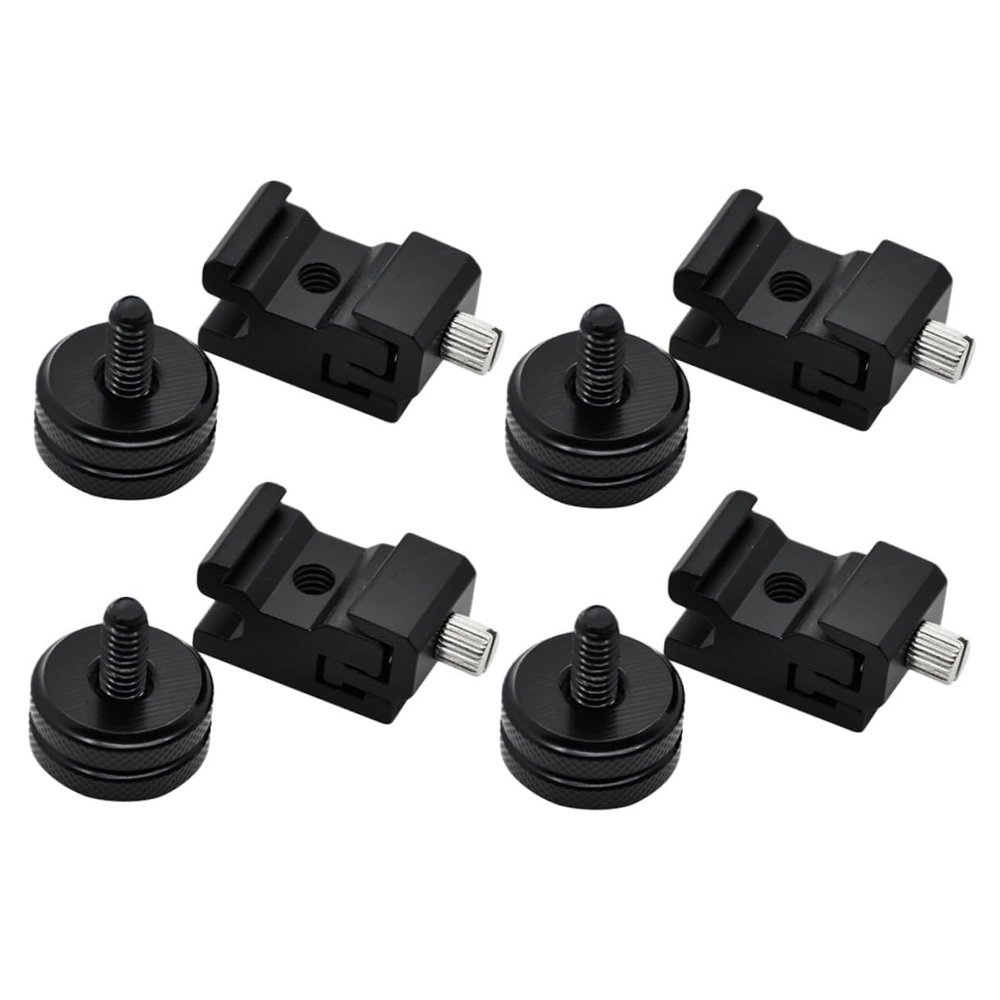 FELTECHELECTR 8pcs Adjustable Cold Shoe Mount Screw Kit Tripod Adapter for DSLR Camera Flash Holder