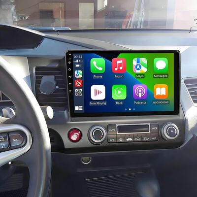 4+64G Android 13 Double Din Car Stereo Radio Compatible for Civic 2006-2011 10'' HD Touch Screen Car Radio Audio Receiver with Wireless CarPlay Android Auto,Mirror Link,GPS Navigation,Backup Camera