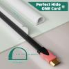 Cord Hider Raceway Kit, 39 inch Wall Cable Hider for 1 Cable, Silicone Material Hiding Wall Mount TV Powers Cords in Home Office, W0.59 H0.39in White view 2
