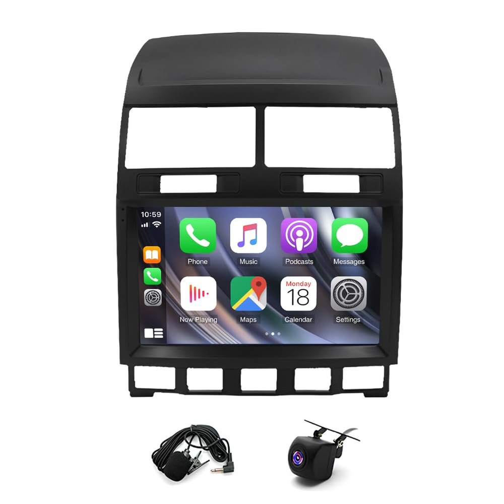 2+32G Android 13 Double Din Car Stereo Radio Compatible for VW Compatible for Touareg 2003-2010 9''Touch Screen Car Radio Audio Receiver with Wireless CarPlay Android Auto,Mirror Link,GPS Navigation
