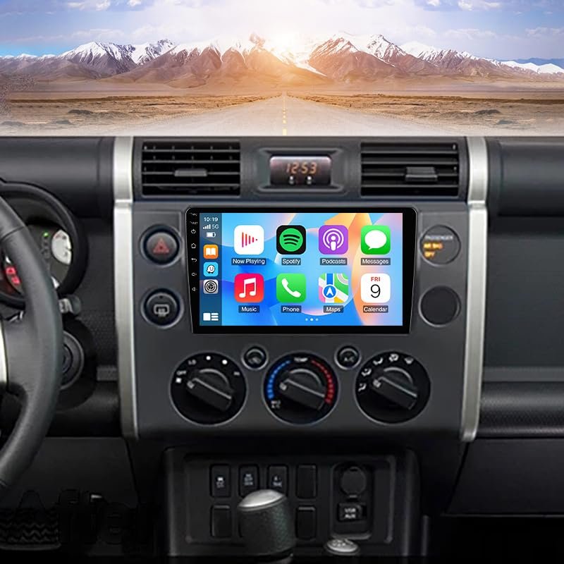 2+32G Android 13 Double Din Car Stereo Radio to 07-13 Compatible with Toyota FJ with Cruiser 9'' Touch Screen Car Radio Audio Receiver with Wireless CarPlay Android Auto,Mirror Link,GPS Navigation