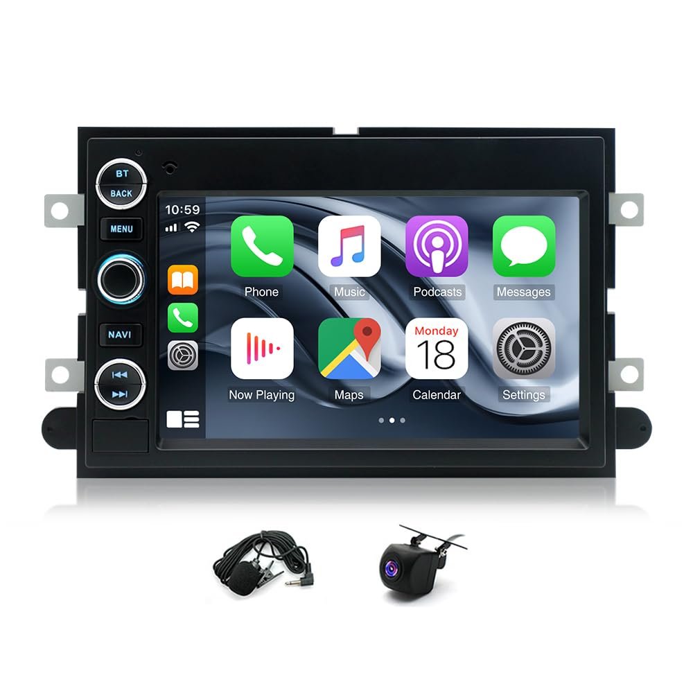 Android 13 Double Din Car Stereo Radio Compatible for Ford F150/F250 2004-2014 7'' Touch Screen Car Radio Audio Receiver with Wireless Car Play Android Auto,Mirror Link,GPS Navigation,WiFi,Camera
