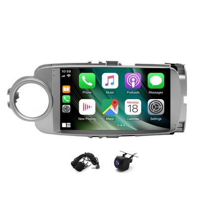 2+32G Android 13 Double Din Car Stereo Radio for 2012-17 Compatible for Toyota for Yaris 9'' Touch Screen Car Radio Audio Receiver with Wireless CarPlay Android Auto,Mirror Link,GPS Navigation