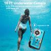 4K Underwater Camera, Full HD 4K&48MP Compact Floatable Camera, 10FT Waterproof Camera for Snorkeling, Surfing, Rafting, Dual-Screen for Selfie/16X Digital Zoom/Fill Light/Support 128GB Card(Blue) view 3