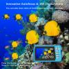 4K Underwater Camera, Full HD 4K&48MP Compact Floatable Camera, 10FT Waterproof Camera for Snorkeling, Surfing, Rafting, Dual-Screen for Selfie/16X Digital Zoom/Fill Light/Support 128GB Card(Blue) view 4
