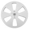 1/4 7 Inch Empty Reel for Reel to Reel Tape Players, Open Reel Sound Tape Takeup Reel, Aluminum Alloy Recording Takeup Reel with 3 Hole, Replacement Opening Machine Part (Silver view 1