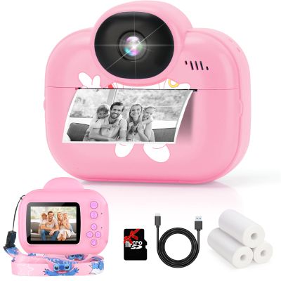 Trayoo Kids Digital Camera Instant Print, Portable Instant Camera for Girls, Ages 3-10 (Pink)