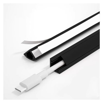 HDYZJQ 2Pack Self Adhesive Corner Duct Cable Raceway, 3.3ft Large Paintable Corner Cord Cover for Wall Corner/Ceiling, PVC Cable Organizer Channel/Cable Trunking(Black,Holds 5-8 Wires)