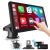 7 Inch Carplay Screen for Car with Wireless Apple Carplay & Android Auto, GPS Navigation, Backup Camera, Mirror Link, Bluetooth, AUX, FM, Siri, Voice Control for All Vehicles view 1