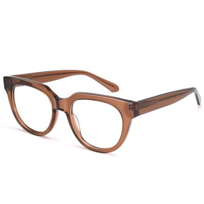 Dollger Round Thick Blue Light Blocking Glasses, Brown Acetate Frame Computer Big Glasses with Spring Hinge, UV400 Anti bluelight glasses for Women Men