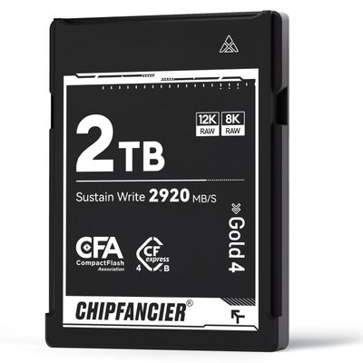 CHIPFANCIER CFexpress 4.0 Type B 2 * 968GB Memory Card Up to 3550MB/s Read 2920MB/s Write-Raw 8K Video Recording Compatible with Nikon D5/D6/Z7/Z9 Panasonic Canon EOS DJ for Photographers Black