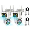 Dual Lens Cameras for Home Security,2.4G/5G PTZ Outdoor Plug-in Camera,Motion Tracking,Night Vision,24/7 Continous Recording,Work With NVR/DVR Surveillance System,Weather Proof,SD/Cloud Storage view 1