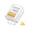 EZYUMM 20PCS RJ12 Connector, 6P6C Modular Telephone Connector Plugs(with 3-pronged Contacts) for Solid or Stranded Phone Line Cord Conductors view 1