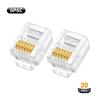 EZYUMM 20PCS RJ12 Connector, 6P6C Modular Telephone Connector Plugs(with 3-pronged Contacts) for Solid or Stranded Phone Line Cord Conductors view 2