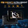 Camera Monitor, 2000nits Ultra-Bright 5.5 Inch Touch Control Screen with HDMI 2.0 3G-SDI Input Output LANC 3D-LUT Waveform Histogram, HT5S view 2