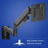 mengli-99 Monitor Mount Wall Mount Monitor Arm with Laptop Tray, Aluminum Gas Spring Full Motion Laptop Mount Arm Fits Max 32 inch, 19.8 lbs Screens/ 10-17" Laptop Monitor Stand(Black) view 3
