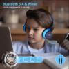LOBKIN Bluetooth 5.3 Kids Headphones with Case - RGB LED Light Up Cat Ears Foldable Adjustable Over Ear Headphone Support Wireless or 3.5mm Wired Mode for Toddler & Girls & Boys Teens view 3