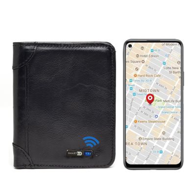 Anti-Lost Bluetooth Wallet Tracker (Leather Black)