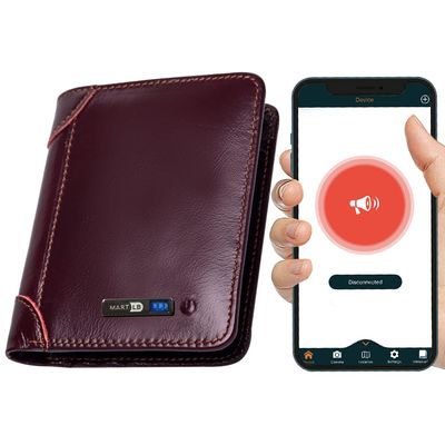 Anti-Lost Bluetooth Wallet Tracker (Burgundy)
