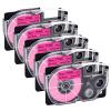GREENCYCLE 5PK Compatible for XR-9FPK XR-9FPK2S AR9FPK AR9FPK2S 9mm 0.35" Black on Fluorescent Pink for KL-60 KL-100 KL-120 KL-430 KL-750 KL-780 KL-820 Label Printer view 1