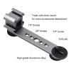 ACAGALA Triple Cold Shoe Mount Bracket Extension Bar with 1/4 Inch & 3/8 Inch Thread for Gimbal Stabilizer Tripod Camera Flash Light view 3