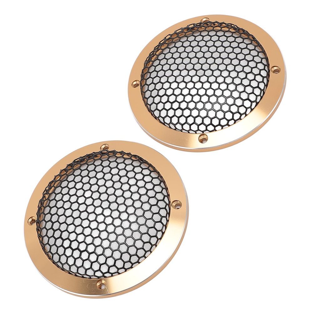 2PCS Metal Mesh Round Speaker Grill Cover 3.62in, Universal Radio Speaker Grills Decorative for Car Speaker Mounting Home Audio DIY, Mesh Subwoofer Grill Horn Guard (Round)