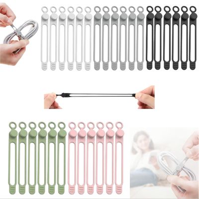 Data Cable Organizer, 2026 Upgrade Silicone Headphone Organizer, Silicone Cable Ties Reusable Cable Management Organizer Multipurpose Elastic Cord Organizer for Bundling and Fastening Cable (30Pcs)