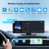 10.26'' Wireless Apple CarPlay & Android Auto Screen for Car with 4K Dash Cam, 1080p Backup Camera, Bluetooth, GPS Navigation, Voice Control, Mirror Link, Portable Car Stereo Fits All Vehicles view 2