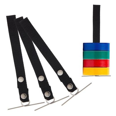 NICENEEDED 4 Pcs Polyester Tape Thong for Belts, Tape Holder Strap for Pouch Box Construction, Black Tapes Straps Storage Lanyard for Electrician Contractor