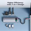 Baseus USB C to HDMI Adapter, 4K@60Hz USB C Docking Station, 7 in 1 USB C Hub and Baseus Retractable USB C Cable, 100W 4.9ft USB C to USB C Fast Charging Cable view 2