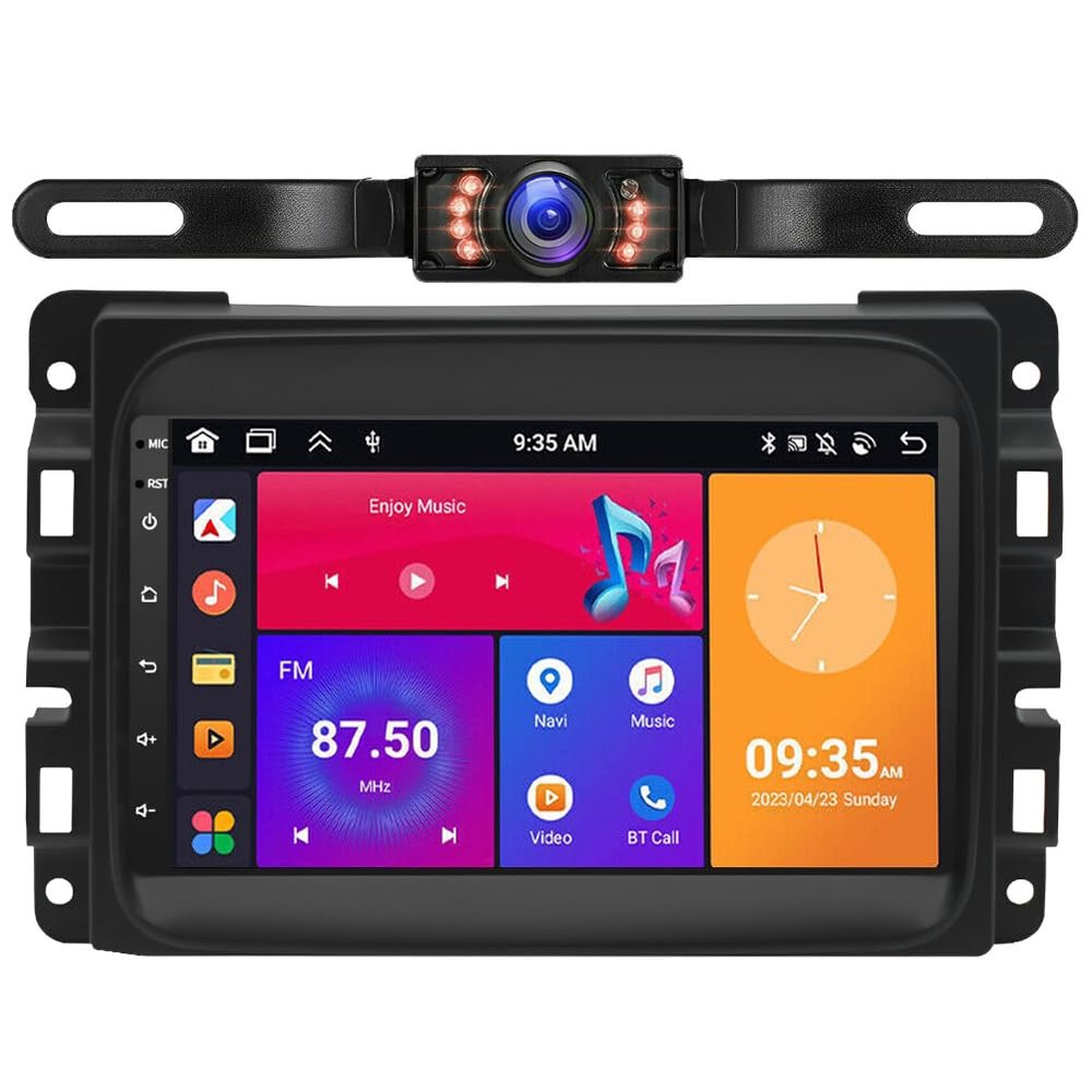 for 2013-2018 Dodge Ram 1500 2500 3500 Android 13 Car Radio with Wireless Carplay/Android Auto 7 Inch Touch Screen Car Stereo Replacement Bluetooth GPS/WiFi/SWC/HiFi + AHD Backup Camera