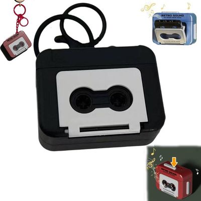 Creative Mini Tape Recorder Keychain,Retro Tape Recorder Keychain,Vintage Recorder Tape Keychain,Record Love Words,Music or Other Sounds,Portable Keychain Pendant Decorative,Couple Gift
