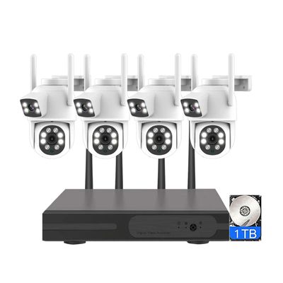 AKAVIG 4CH 4MP Double Lens Security Camera System, Wireless WiFi CCTV Home Surveillance Camera NVR Kit with Color Night Vision, Human Detection, with 1T Hard Disk